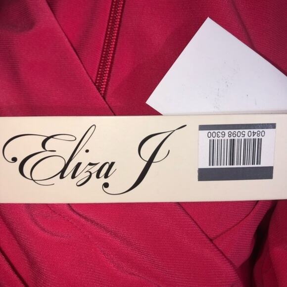 Eliza J Faux Wrap Wide Leg Jumpsuit In Strawberry Small NWT - Picture 9 of 10